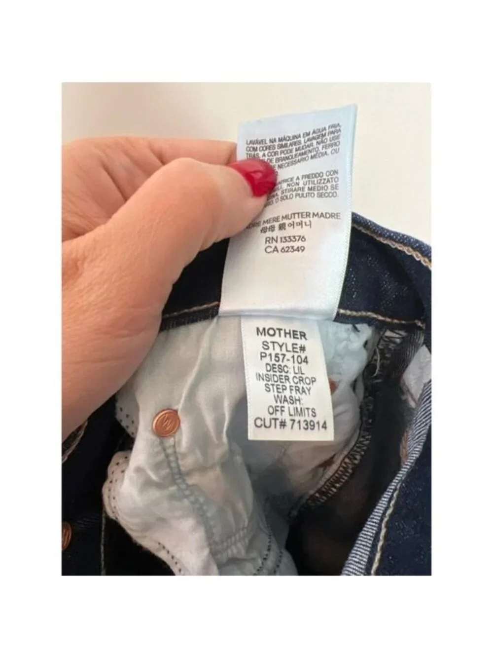 NEW Mother Insider Crop Step Fray High Waist Bootcut Ankle Jeans Blue Size: 28 - Picture 7 of 8